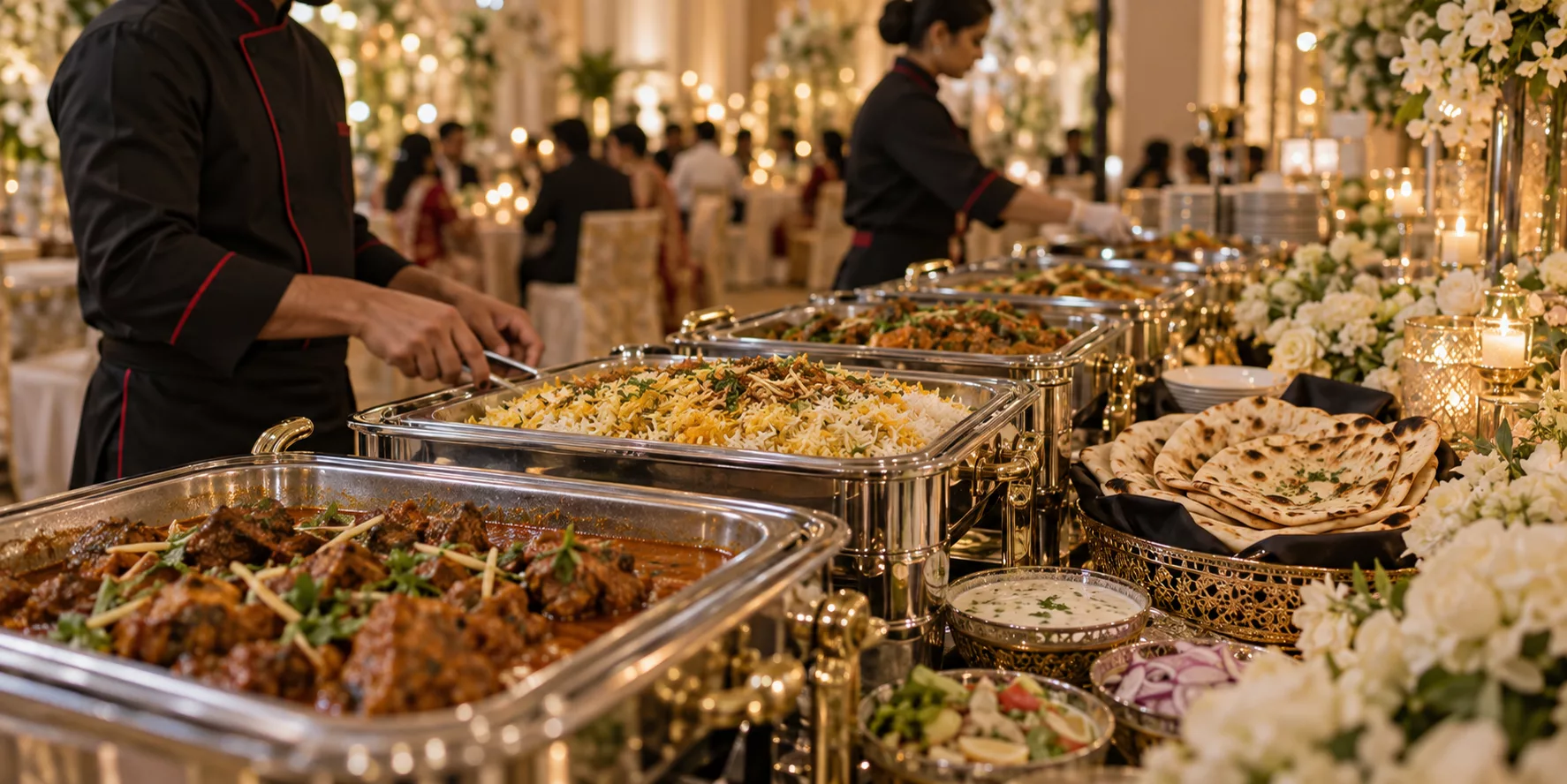 Pakistani wedding food presentation — concept imagery