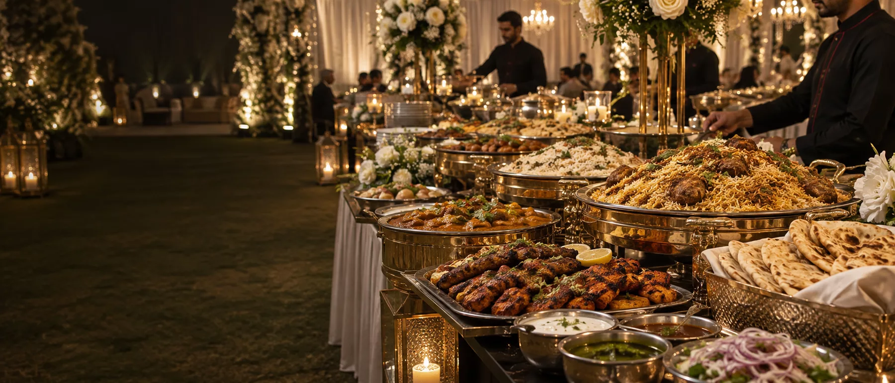 Pakistani wedding food presentation — concept imagery